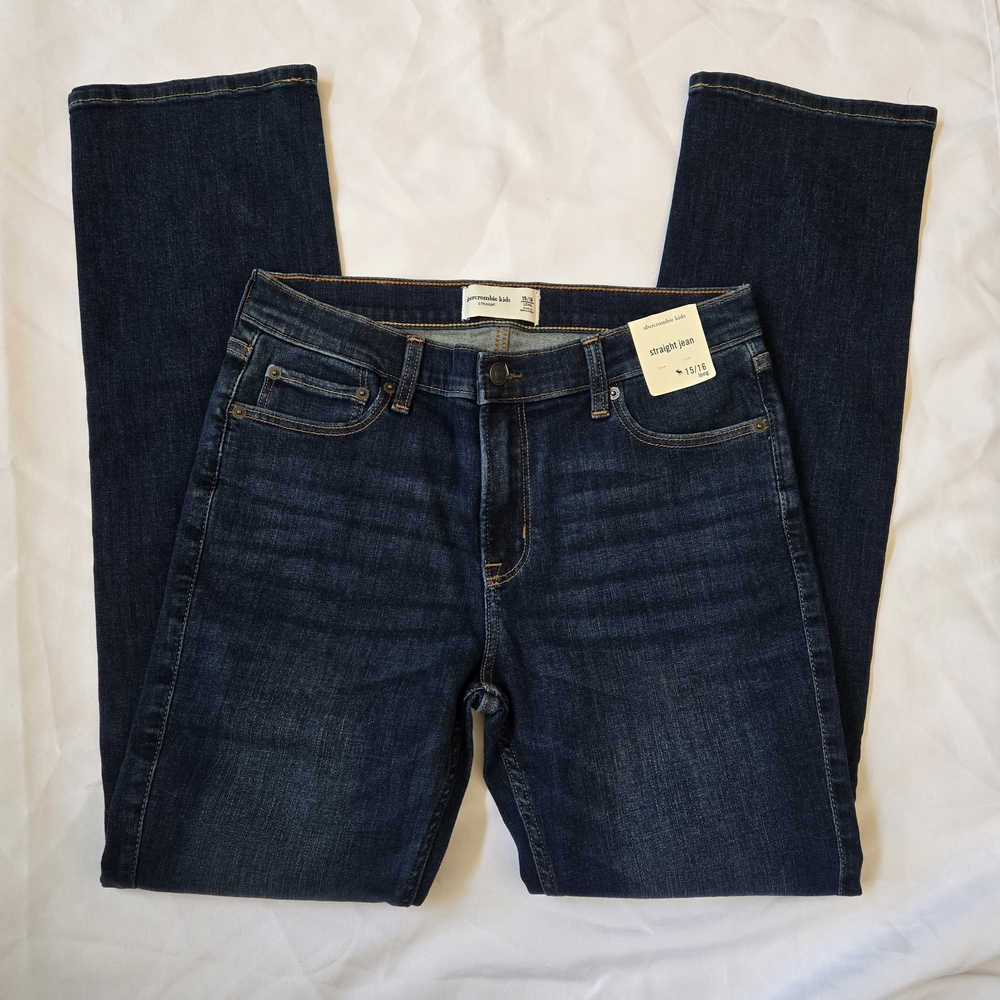 Abercrombie Kids Straight Jean Medium Wash Size 15/16 Long NWT
